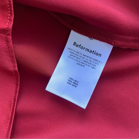 NWT Reformation Serina Silk Mock High Boat Neck Sleeveless Mini Dress Sangre Red - Picture 11 of 11